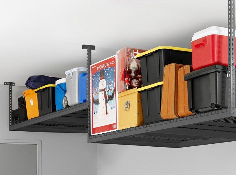 White Overhead Storage Rack