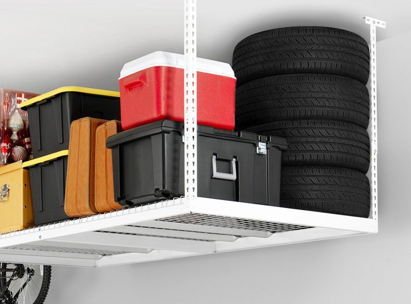 White Overhead Storage Rack