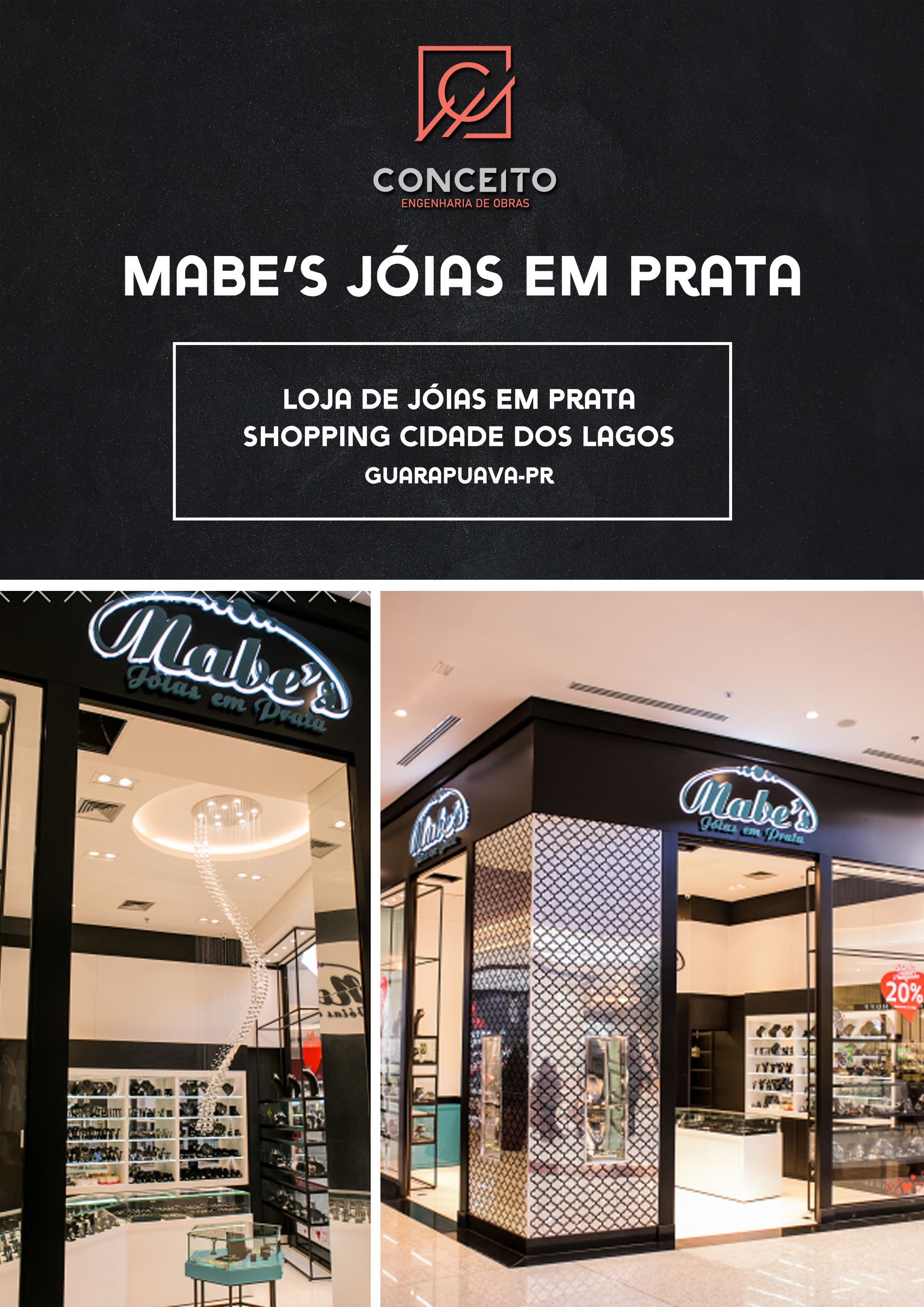 A collage of photos of a store called mabe 's joias em prata.
