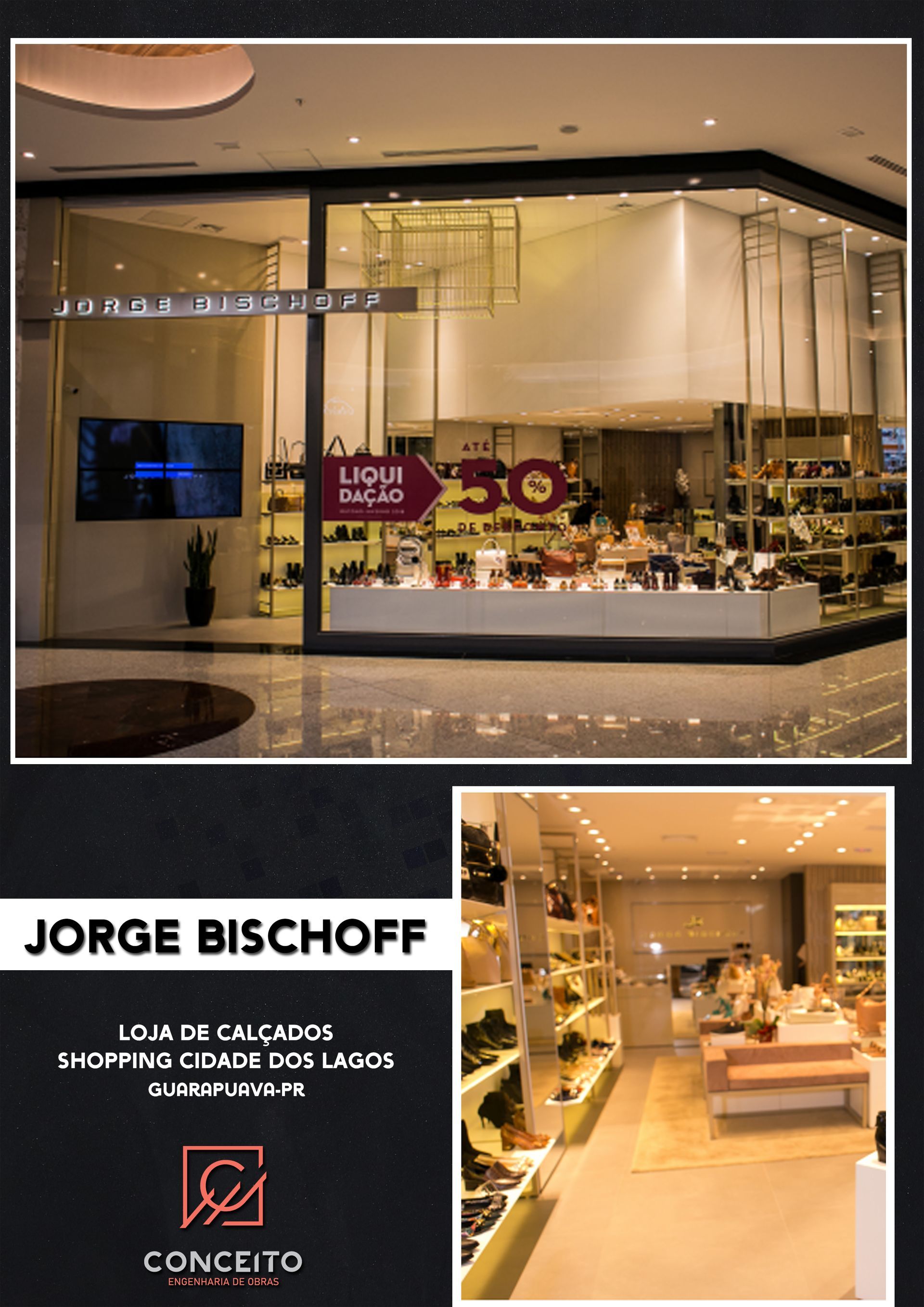 Uma foto de uma loja de sapatos chamada jorge bischoff