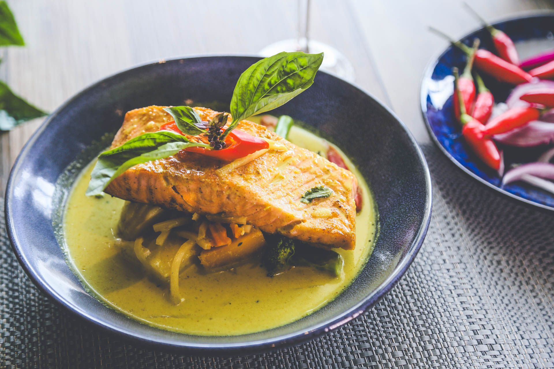 Green Curry Salmon is a recommended Thai food from Thai On Wok in Glebe