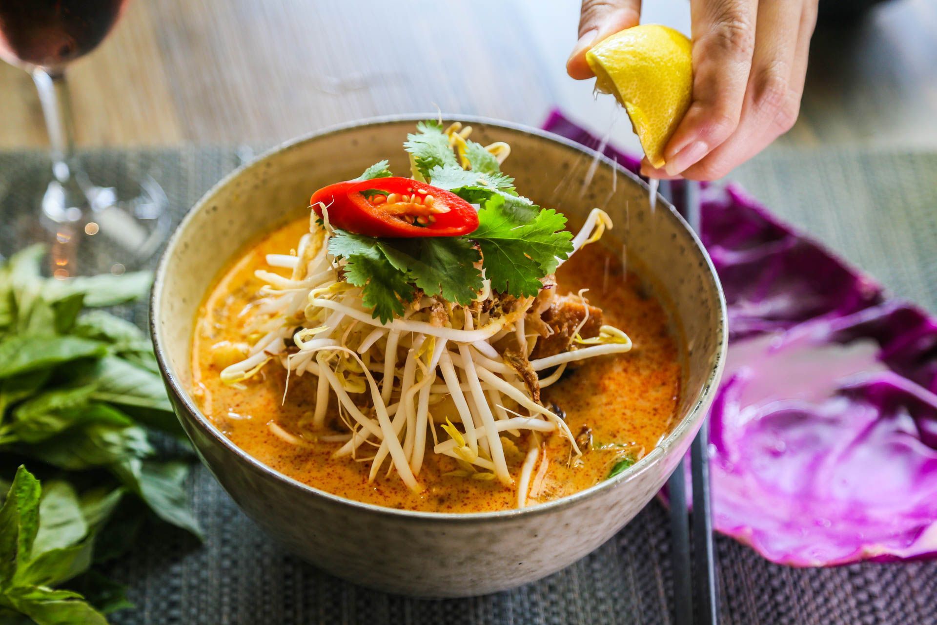 Laksa is a recommended Thai food from Thai On Wok in Glebe