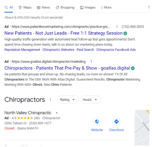 Complete Chiropractic Marketing takes all the guess work out of your Chiropractic Google Ads