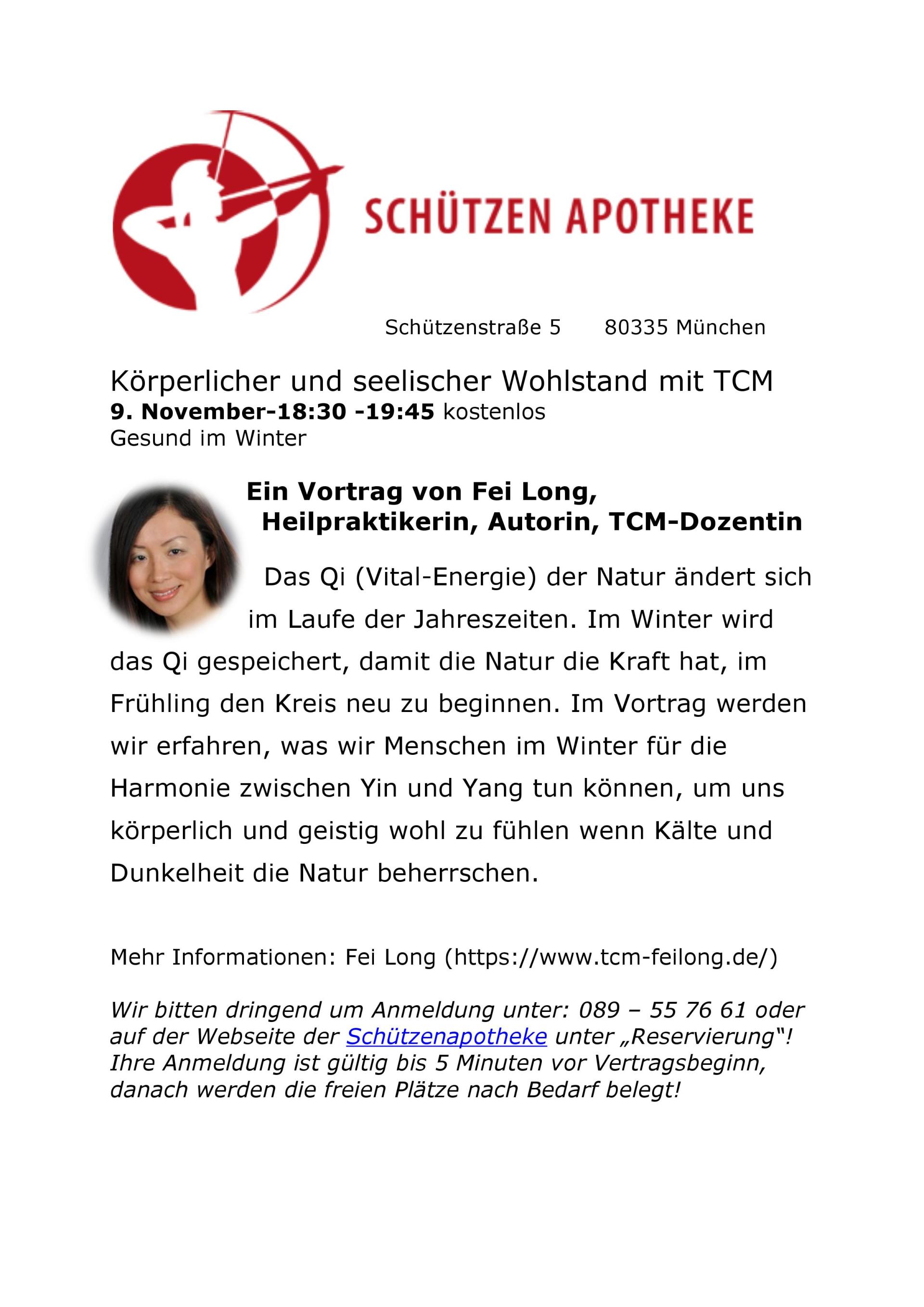Ein Plakat mit dem Bild einer Frau und den Worten „Schützen Apotheke“ darauf.