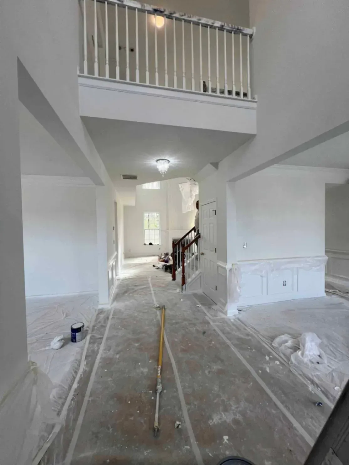 There is a ladder in the middle of the room.