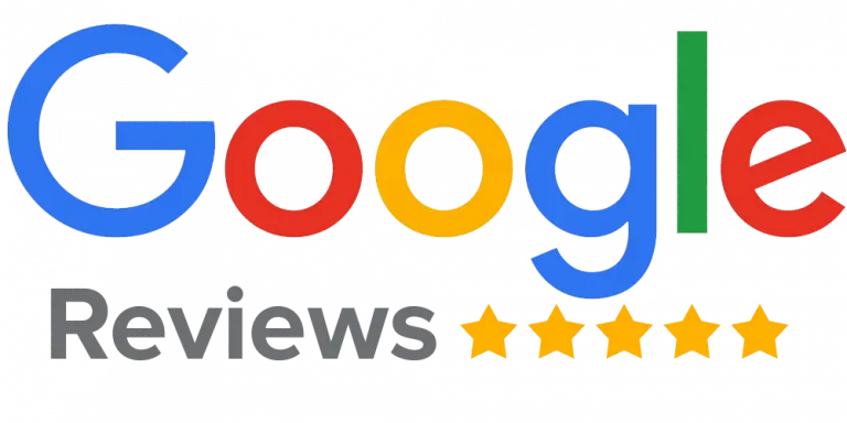 A google review logo with five stars on it.