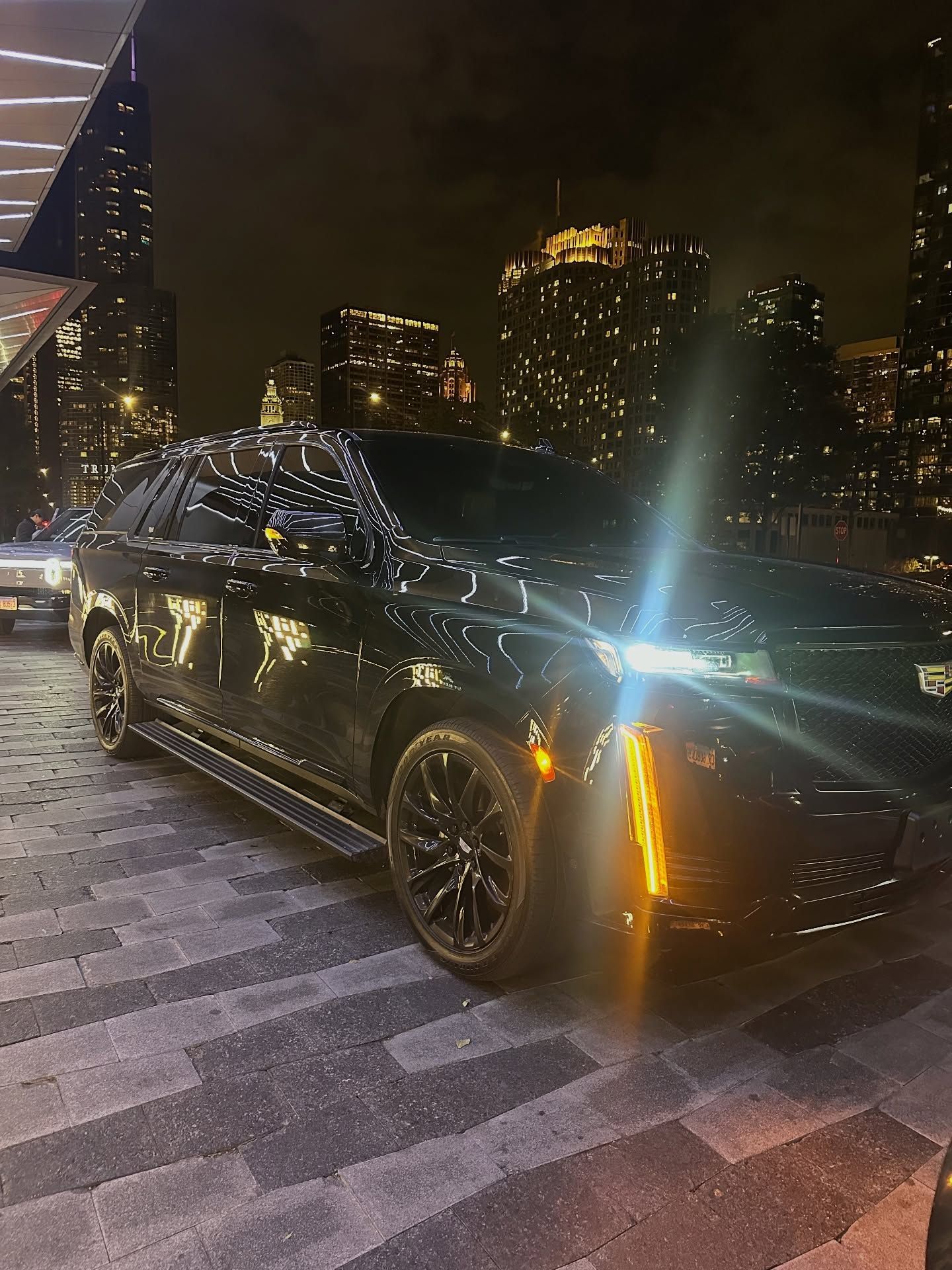 Cadillac Escalade parked at the St. Regis in Downtown Chicago.