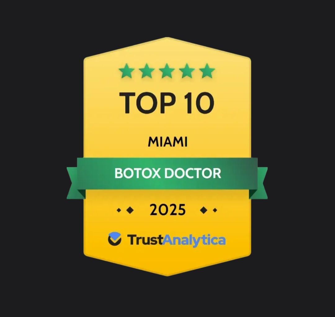 The official award seal for TrueAnalytica's 2025 Top Botox Doctor in Miami