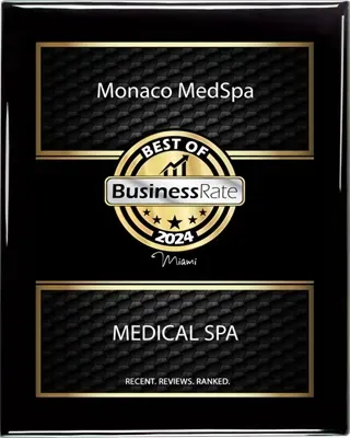 2024 BusinessRate Achievement Badge for Monaco MedSpa, Miami, FL.