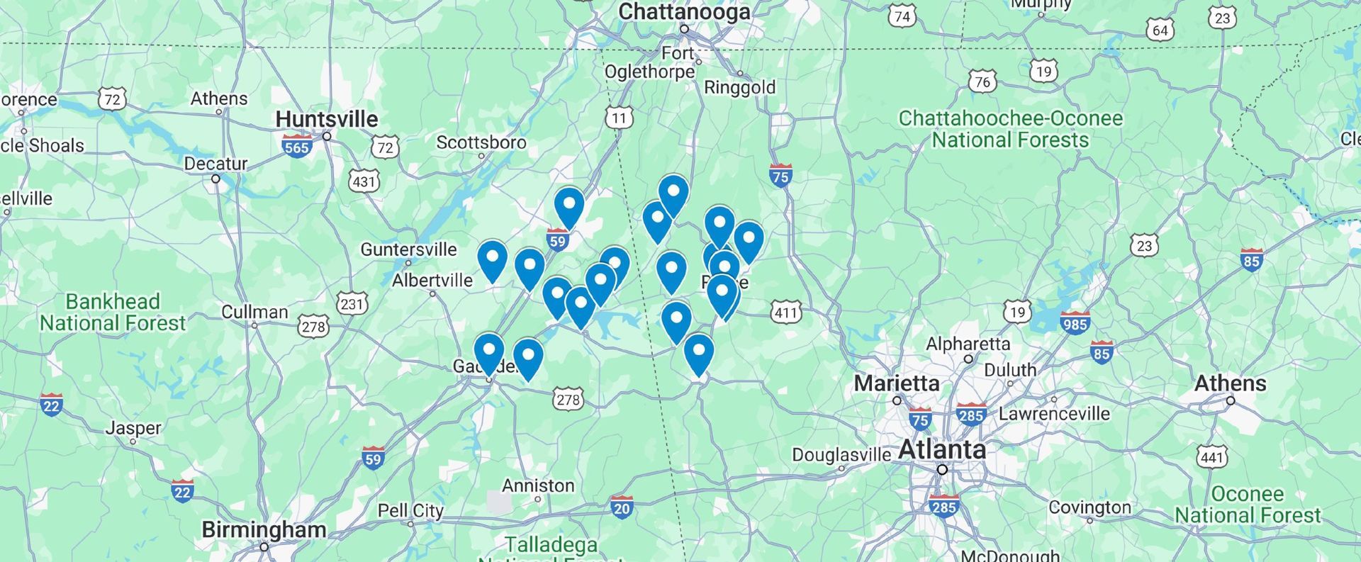 Braxco service area map