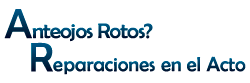 A logo that says anteojos rotos reparaciones en el acto