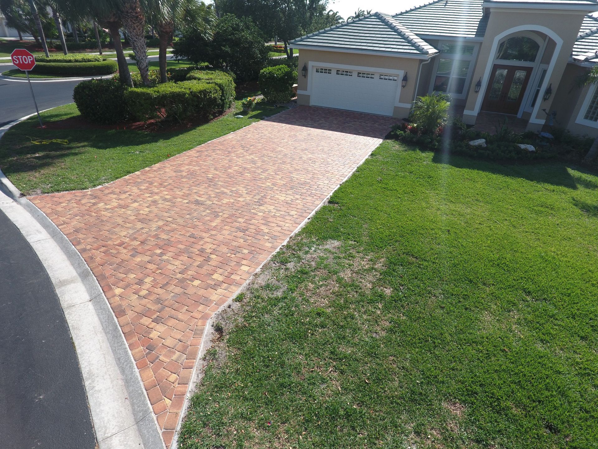 brick paved driveway