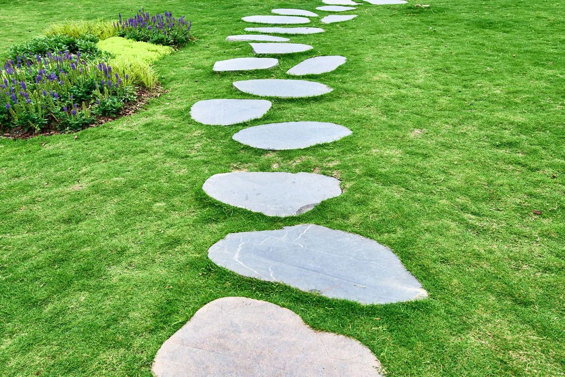 stone pathway in garden
