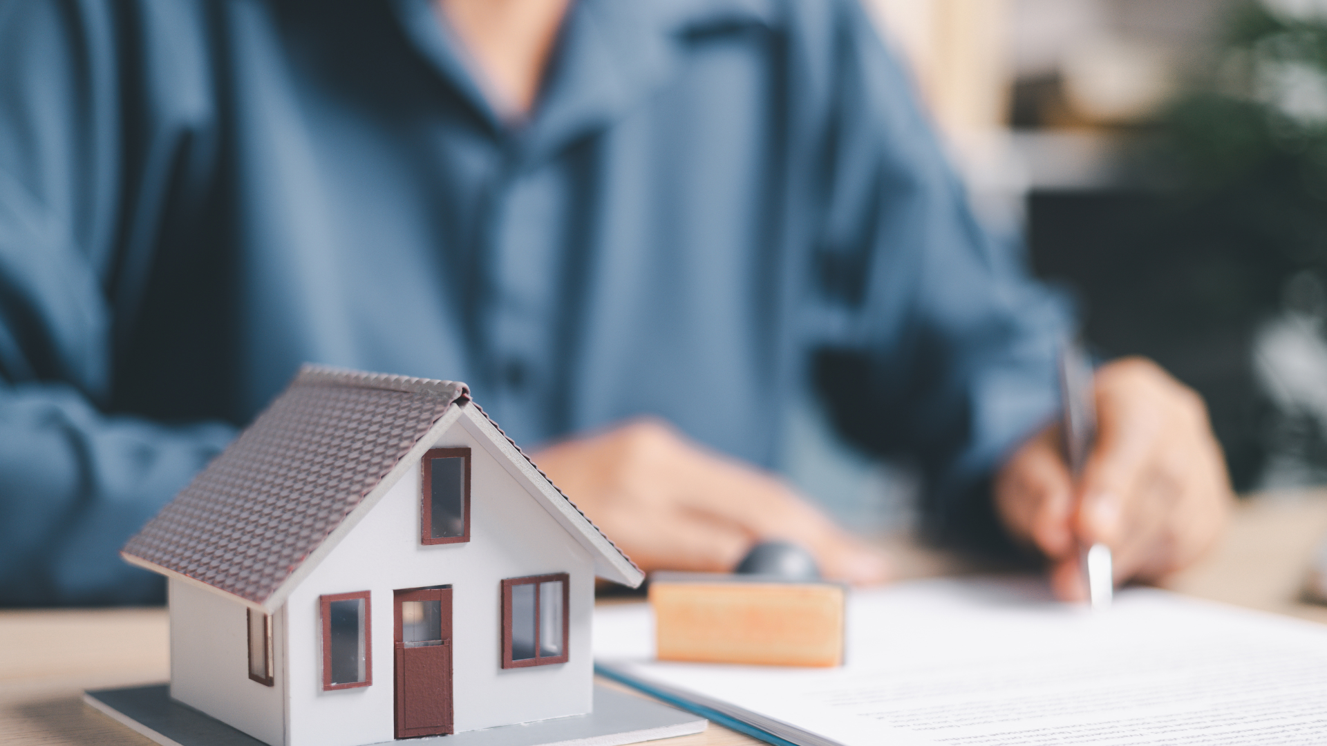 Eviction hearing document with pen.