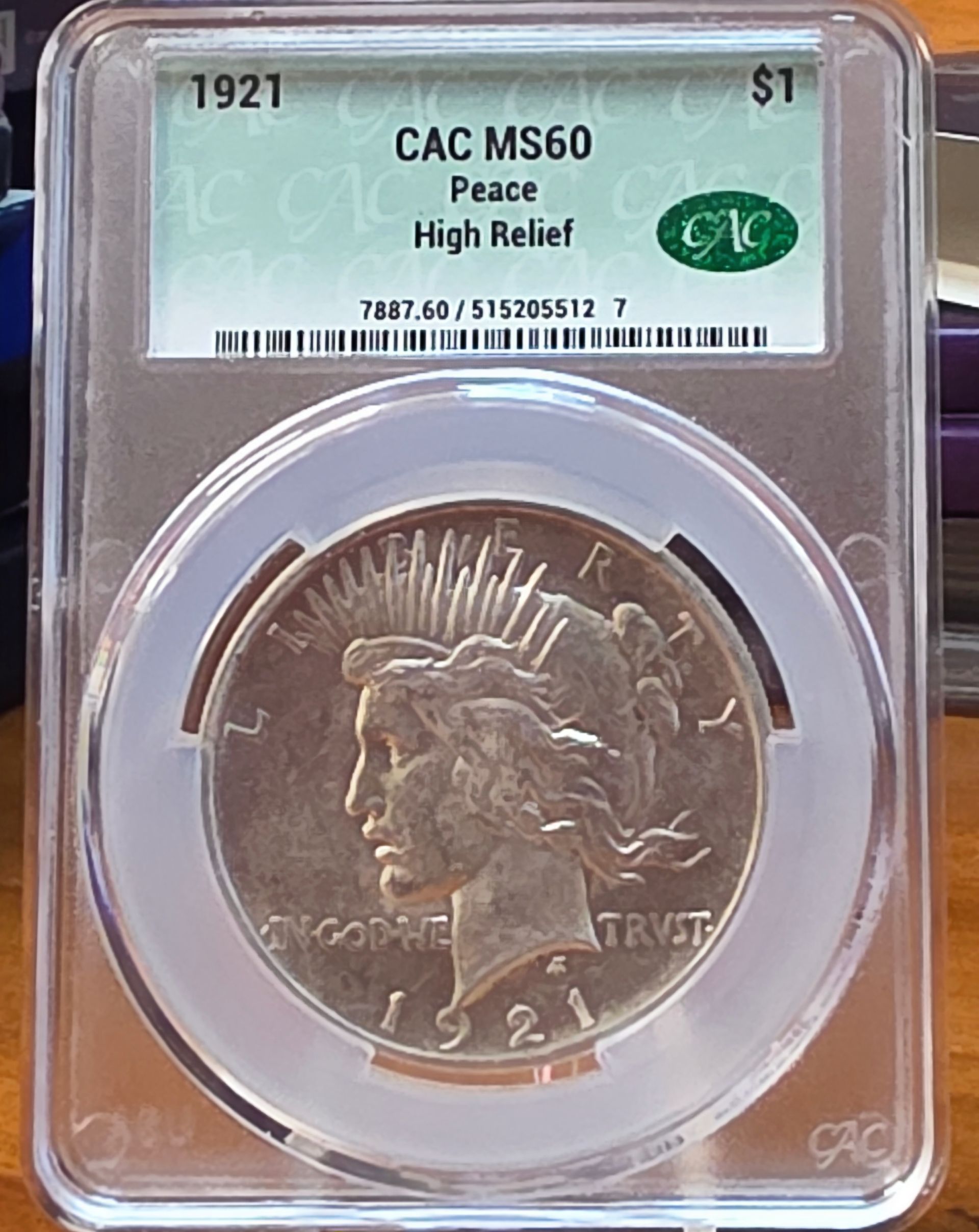 1921 $1 CAC MS60