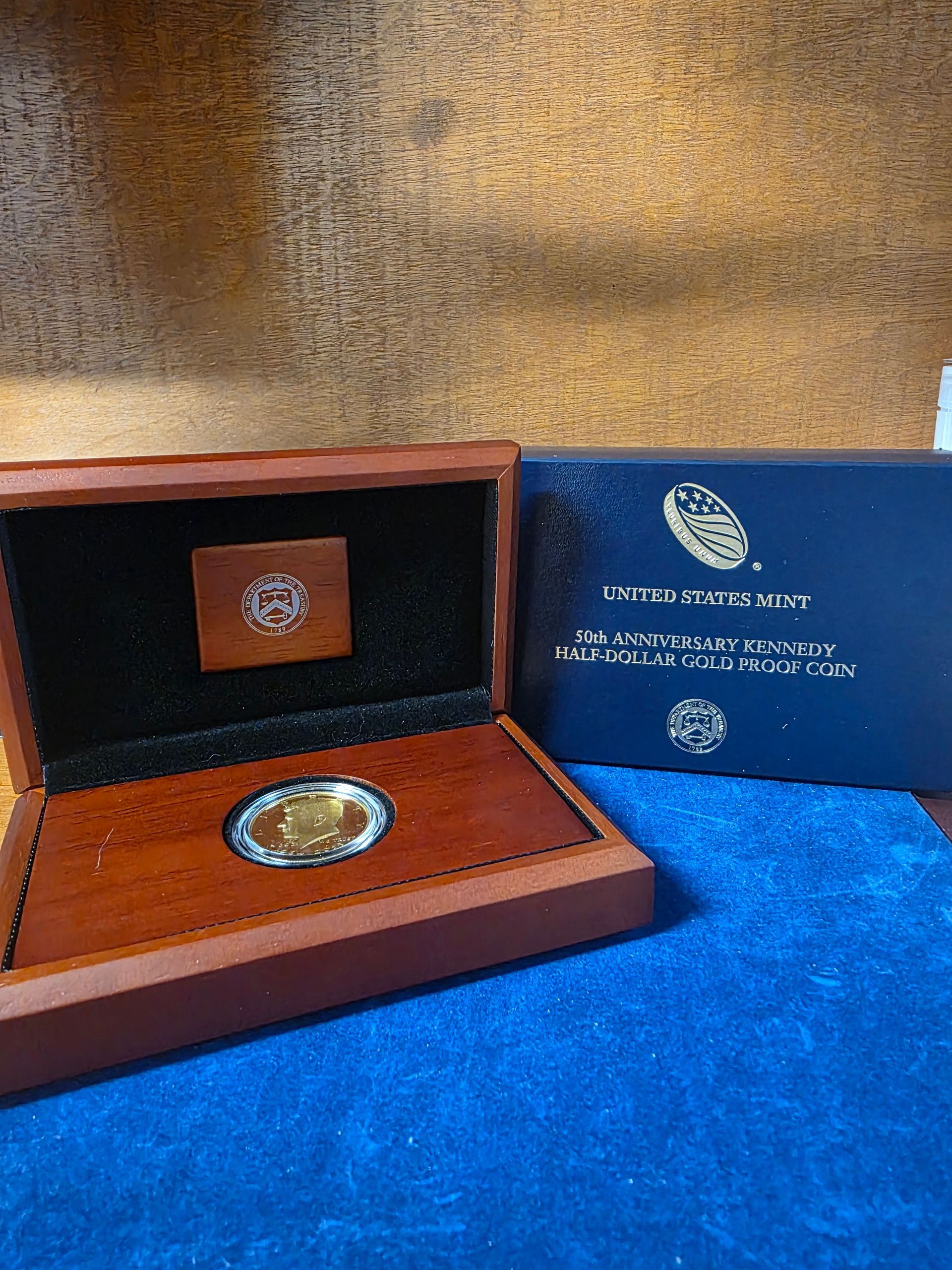 2014-W Proof 3/4-oz 50c Gold Kennedy Half Dollar 50th Anniversary Box & COA