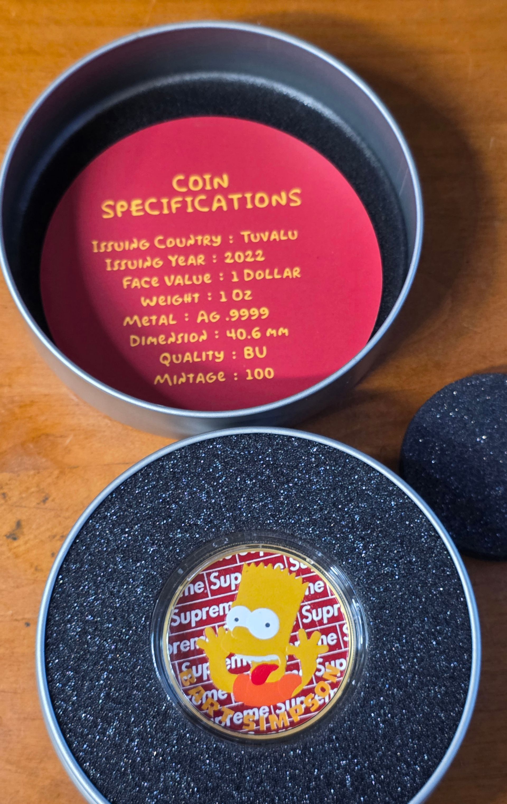 BART SIMPSON 2022 TUVALU 1 DOLLAR