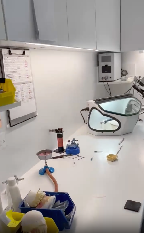 A Dentist work bench to fix dentures — Denture Repairs in Central Coast, NSW