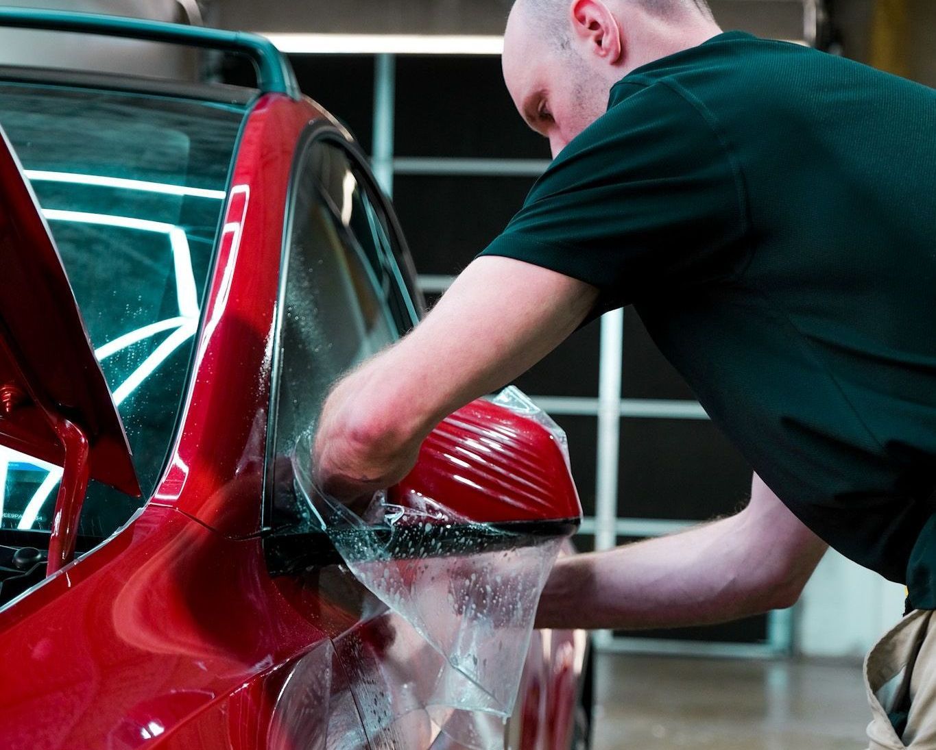 a car getting paint protection film