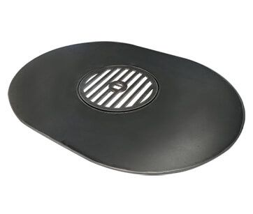 Het ziet eruit als een muismat met een afvoer erop.