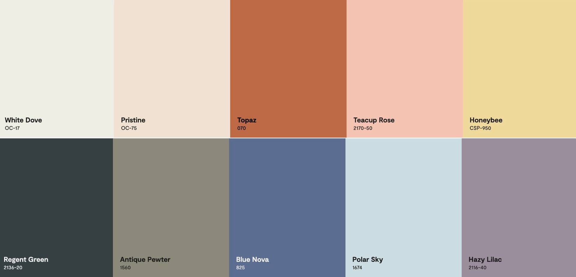 Benjamin Moore Color of the Year 2024 Color palette