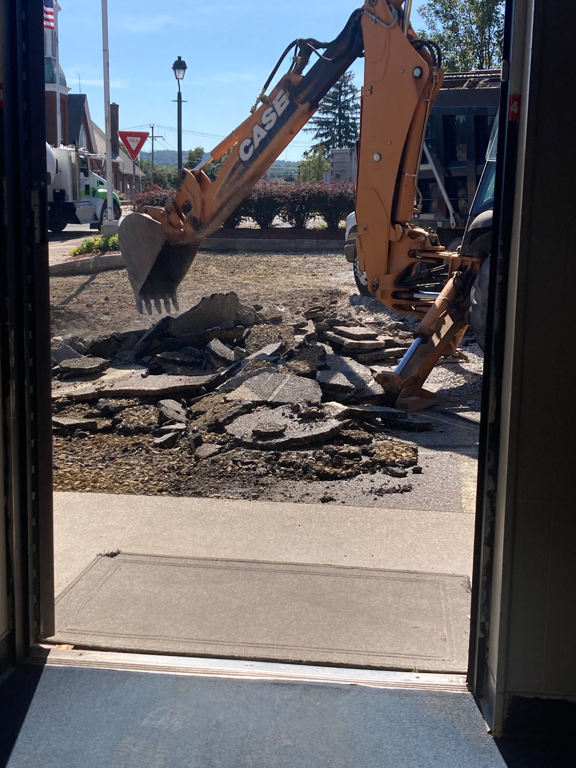 An excavator with the word case on it