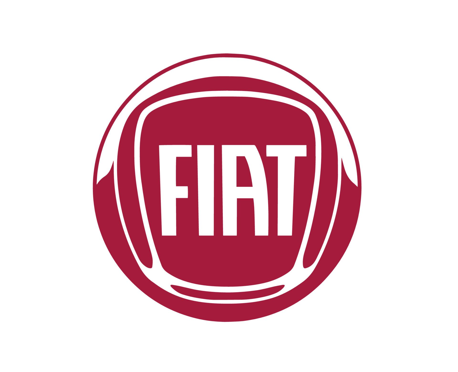 A red and white fiat logo on a white background