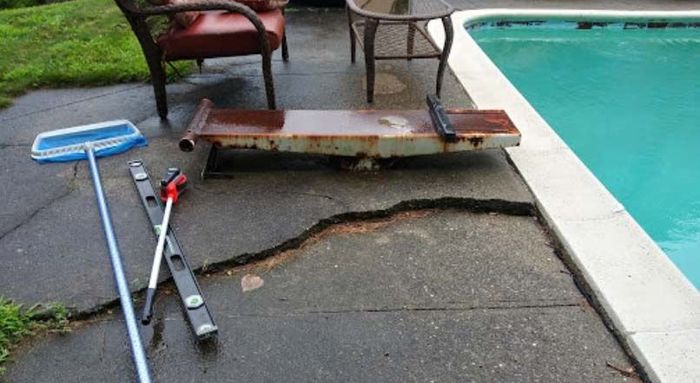 Concrete maintenance near pool