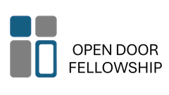 Open Door Fellowship logo with stylized door icons in blue, gray, and white