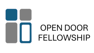 Open Door Fellowship logo with stylized door icons in blue, gray, and white