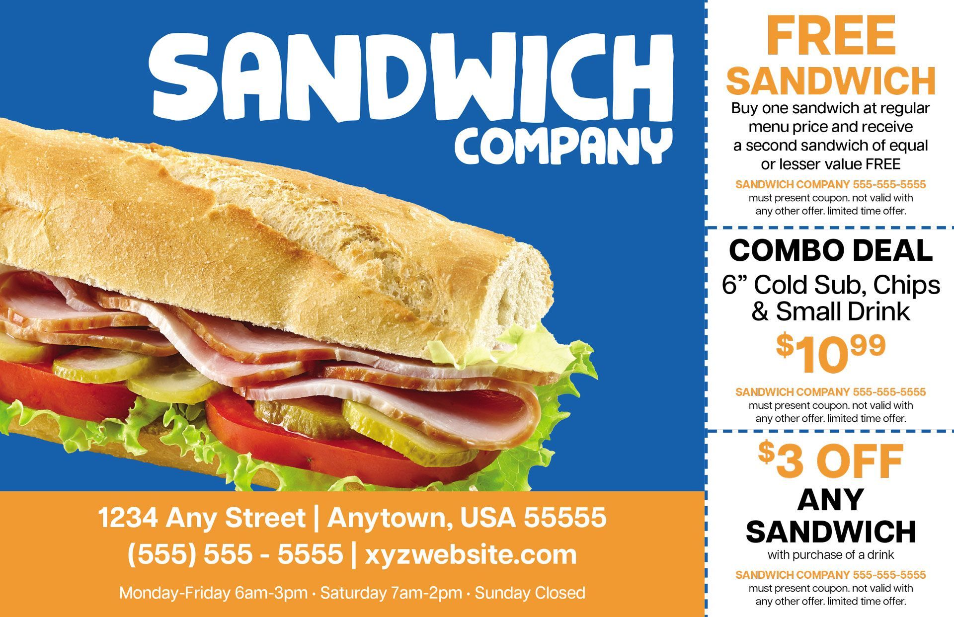 Sandwich Company Sample Card