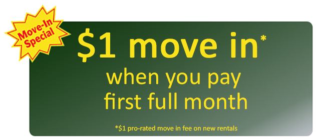$1 pro-rated move in when you pay first full month