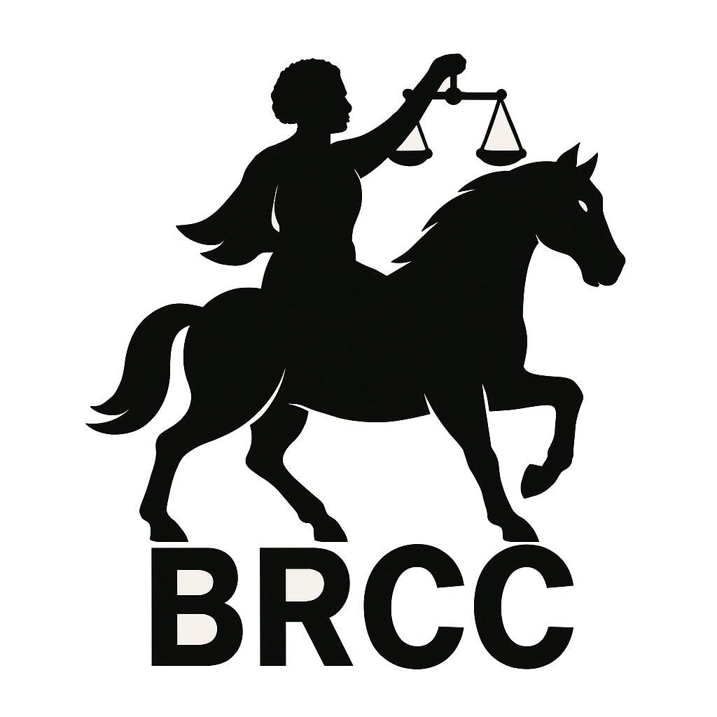 A woman is riding a horse with a scale in her hand.