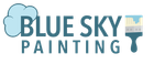 Logo for "Blue Sky Painting" with a cloud graphic and a paint brush.