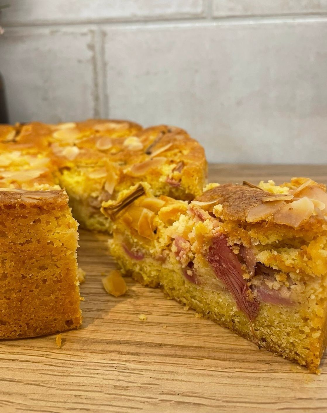 Rhubarb Orange and Polenta Cake
