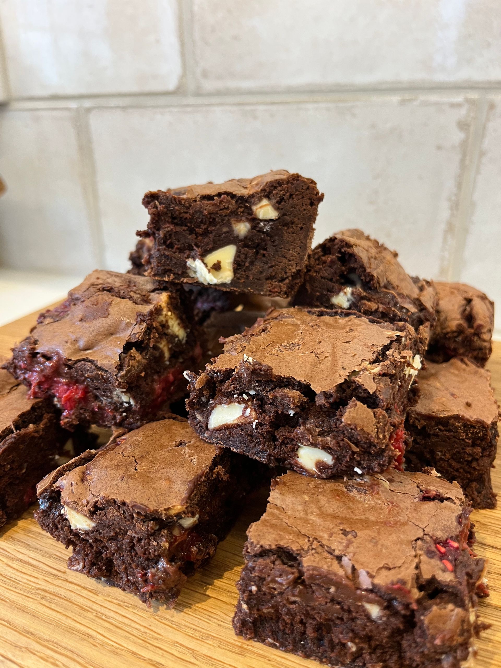 Raspberry and White Chocolate Brownies