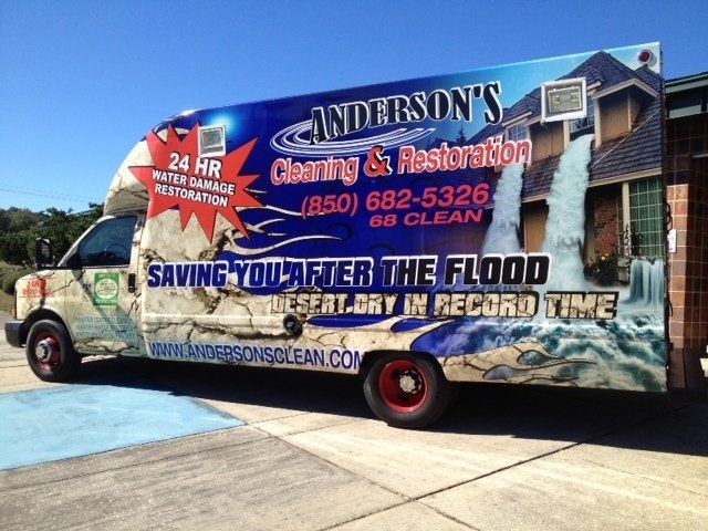 Anderson's Cleaning & Restoration service truck