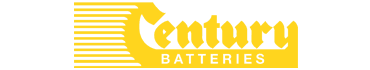 Yellow logo for Century Batteries.