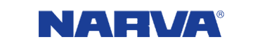 The blue "NARVA" logo, in a bold sans-serif font, on a white background. The "R" has a registered trademark symbol.