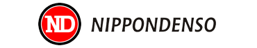 Logo for Nippondenso, featuring "ND" in a red circle, followed by "NIPPONDENSO" text.