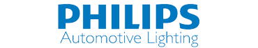 Philips Automotive Lighting logo in blue and light blue.