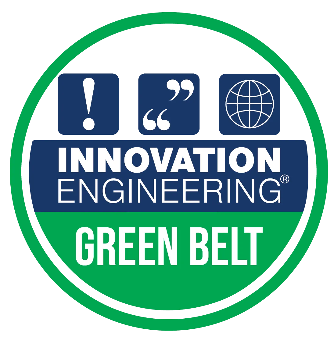 The logo for innovation engineering green belt