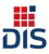 Logo de DIS avec une grille de carrés rouges et un carré bleu foncé en haut à droite. Texte « DIS » en bleu foncé.