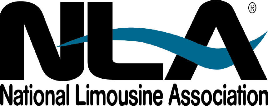 NLA logo with black letters, blue wave, and text