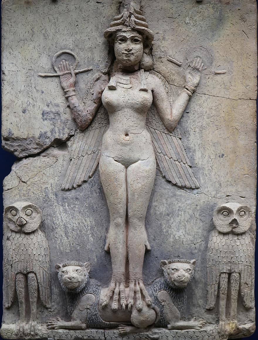 Goddess Ishtar is holding the symbol of life
