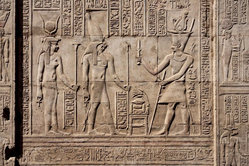Stone carvings at the temple of Kom Ombo