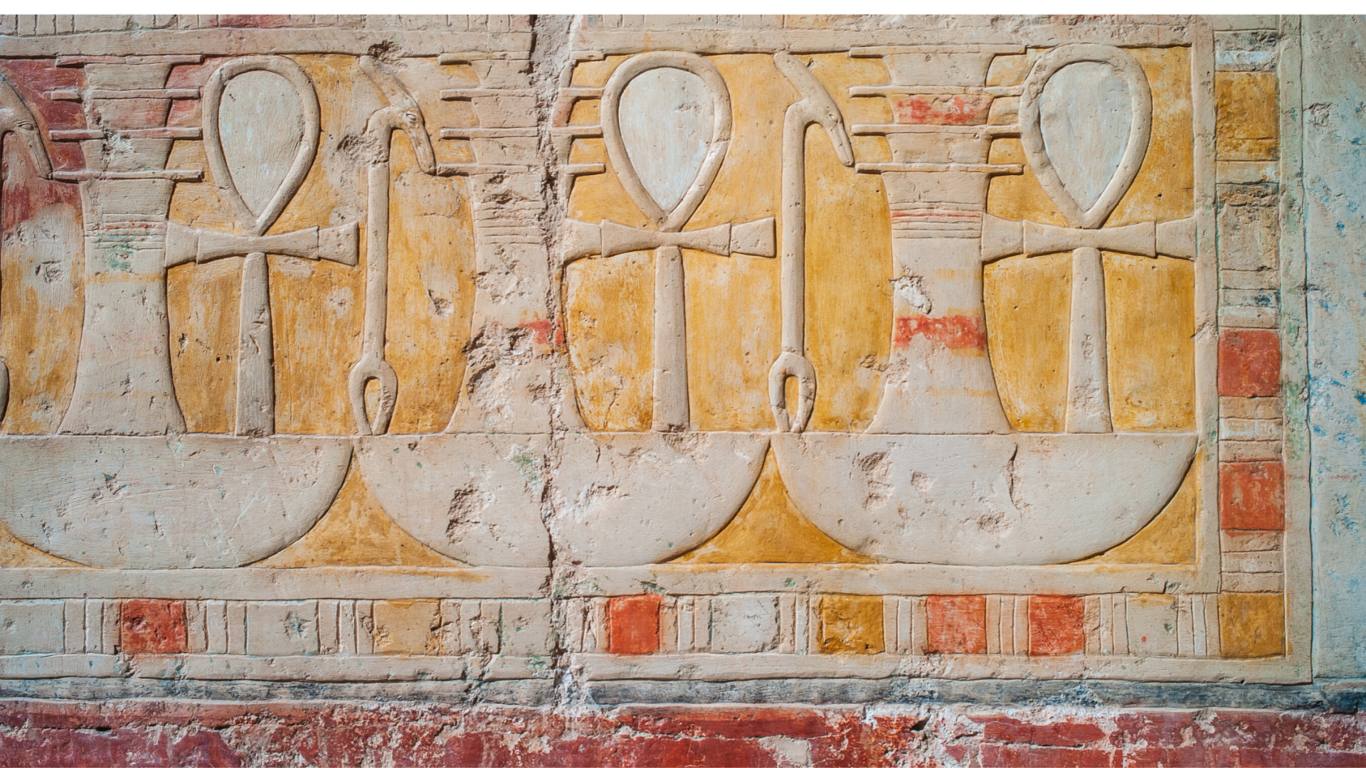 Ankh reliefs in the temple of Hatshepsut in Luxor