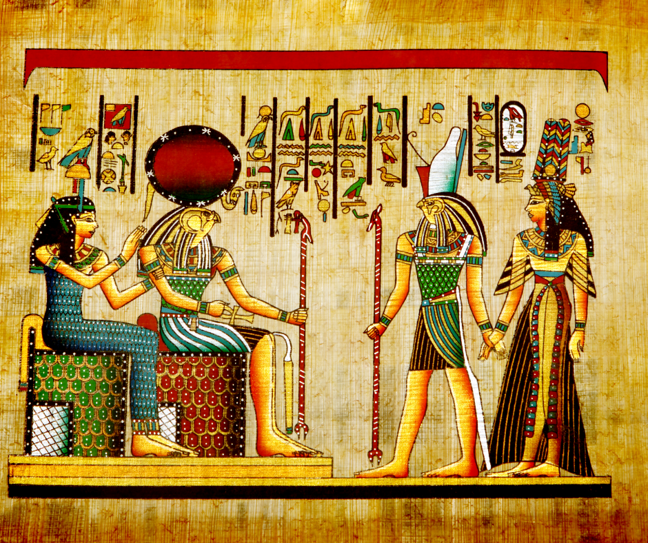 Religious scene on papyrus