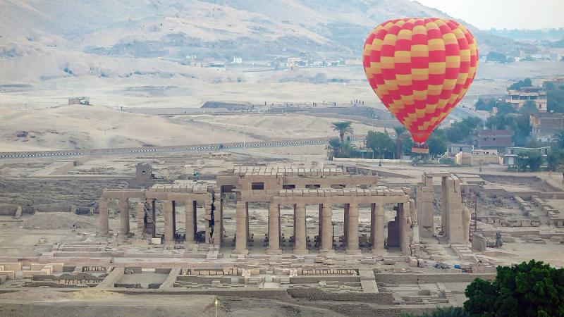 Hot air balloon over the West Bank of Luxor
