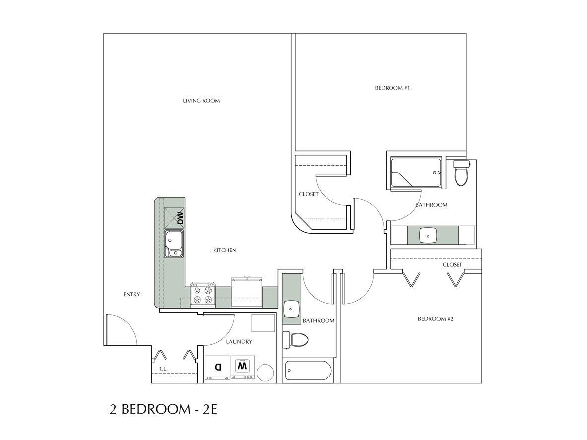 2 Bedroom 2E Floor Plan
